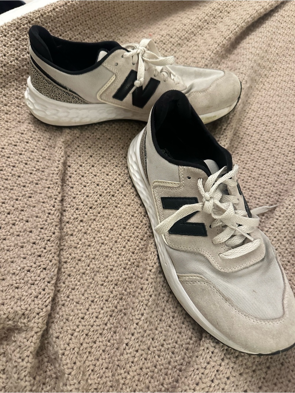 New Balance x70 women’s Sneakers in Off-White and Black with leopard detail